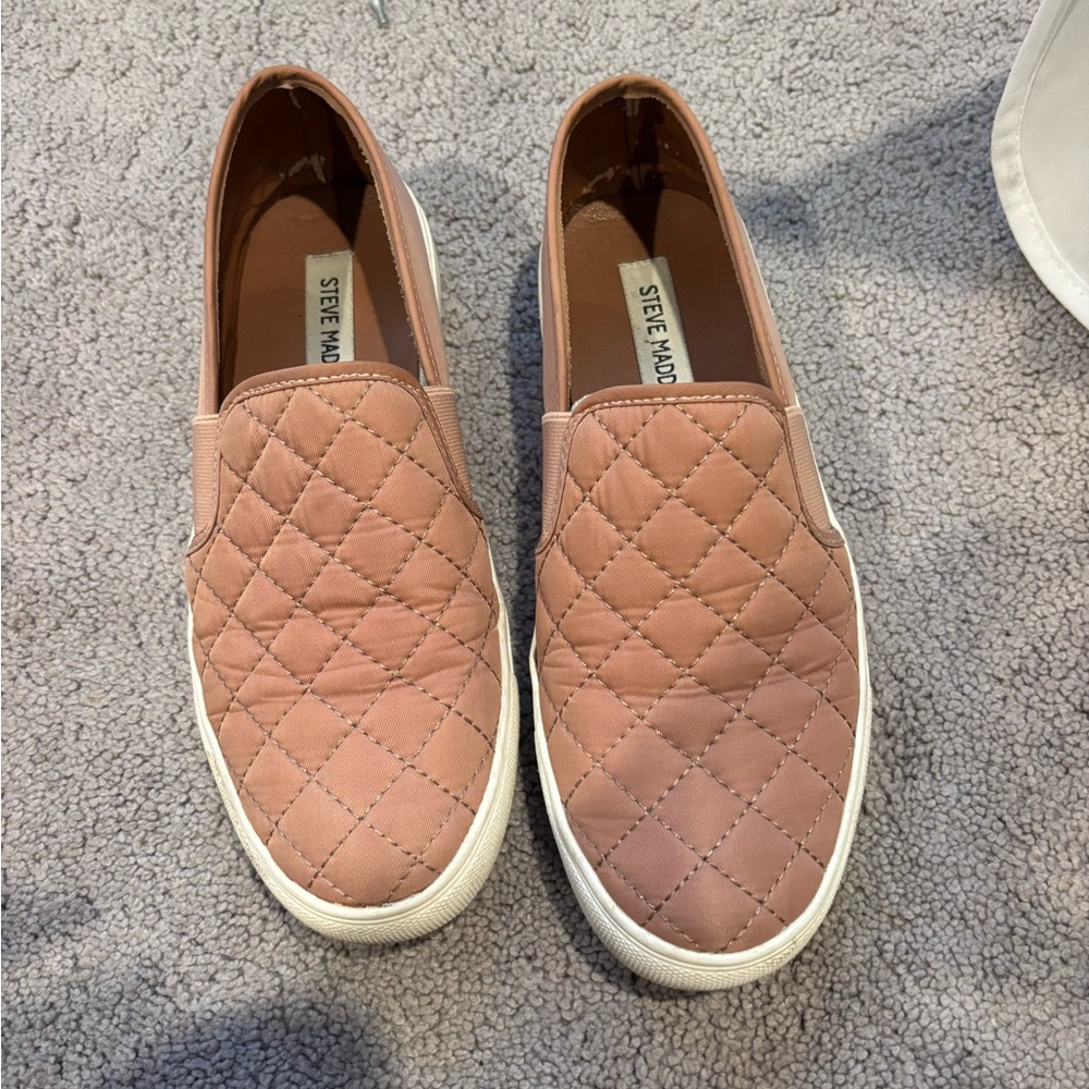 Steve Madden Women's Quilted Slip-On Sneakers - blush pink